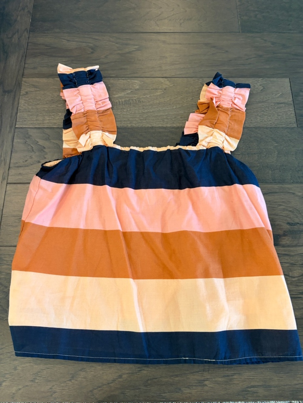 New With Tags Evereve Roan & Ryan Jessie Stripe Ruffle Tank Sz M - Picture 6 of 10